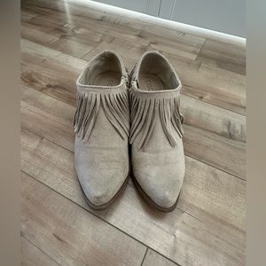Low suede fringe boots - lightly used. Coconuts by Matisse.